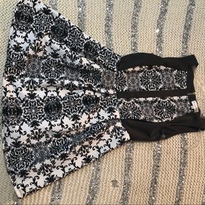 Black and white velvet dress